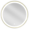 Mexen Esso Beleuchteter runder Badezimmerspiegel, 70 cm, LED 6000K, beschlagfrei, Rahmen gebürstetes Gold - 9825-070-070-611-50