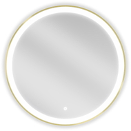Mexen Esso beleuchteter Badezimmerspiegel, rund 70 cm, LED 6000K, Antibeschlag, goldener Rahmen - 9825-070-070-611-50