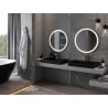 Mexen Esso beleuchteter Badezimmerspiegel, rund 70 cm, LED 6000K, Antibeschlag, goldener Rahmen - 9825-070-070-611-50