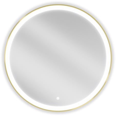 Mexen Esso beleuchteter Badezimmer-Spiegel, rund 80 cm, LED 6000K, Antibeschlag, goldener Rahmen - 9825-080-080-611-50