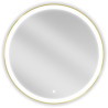 Mexen Esso beleuchteter Badezimmerpiegel, rund 80 cm, LED 6000K, Antibeschlag, goldener Rahmen - 9825-080-080-611-50
