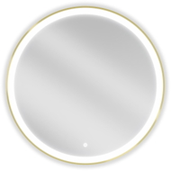 Mexen Esso Rundes beleuchtetes Badezimmerspiegel, 80 cm, LED 6000K, Antibeschlag, goldener Rahmen - 9825-080-080-611-50