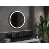 Mexen Esso beleuchteter runder Badezimmerspiegel, 80 cm, LED 6000 K, Anti-Beschlag, Rahmen in gebürstetem Gold