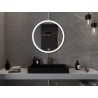 Mexen Esso beleuchteter Badezimmerpiegel, rund 80 cm, LED 6000K, Antibeschlag, goldener Rahmen - 9825-080-080-611-50