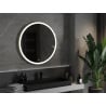 Mexen Esso beleuchteter Badezimmer-Spiegel, rund 90 cm, LED 6000K, Antibeschlag, goldener Rahmen - 9825-090-090-611-50