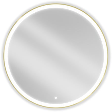 Mexen Esso beleuchteter Badezimmerspiegel, rund 100 cm, LED 6000K, Antibeschlag, goldener Rahmen - 9825-100-100-611-50