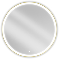 Mexen Esso beleuchteter Badezimmerspiegel, rund 100 cm, LED 6000K, Antibeschlag, goldener Rahmen - 9825-100-100-611-50