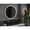 Mexen Esso beleuchteter Badezimmerspiegel, rund 100 cm, LED 6000K, Antibeschlag, goldener Rahmen - 9825-100-100-611-50