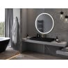 Mexen Esso beleuchteter Badezimmer Spiegel, rund 100 cm, LED 6000K, Anti-Beschlag, goldener Rahmen - 9825-100-100-611-50
