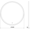 Mexen Esso beleuchteter Badezimmerspiegel, rund 100 cm, LED 6000K, Antifog, schwarzer Rahmen - 9825-100-100-611-70