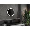 Mexen Esso beleuchteter Badezimmer-Spiegel, rund 60 cm, LED 6000K, Antibeschlag, schwarzer Rahmen - 9825-060-060-611-70