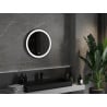 Mexen Esso beleuchteter Badezimmerspiegel, rund 60 cm, LED 6000K, Antibeschlag, schwarzer Rahmen - 9825-060-060-611-70