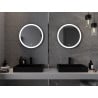 Mexen Esso beleuchteter Badezimmerspiegel, rund 60 cm, LED 6000K, Antibeschlag, schwarzer Rahmen - 9825-060-060-611-70