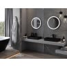 Mexen Esso beleuchteter Badezimmerspiegel, rund 60 cm, LED 6000K, Antibeschlag, schwarzer Rahmen - 9825-060-060-611-70