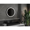 Mexen Esso beleuchteter Badezimmerspiegel, rund 70 cm, LED 6000K, Antibeschlag, schwarzer Rahmen - 9825-070-070-611-70