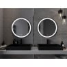 Mexen Esso beleuchteter Badezimmerspiegel, rund 70 cm, LED 6000K, Antibeschlag, schwarzer Rahmen - 9825-070-070-611-70