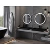 Mexen Esso beleuchteter Badezimmerspiegel, rund 70 cm, LED 6000K, Antibeschlag, schwarzer Rahmen - 9825-070-070-611-70