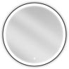 Mexen Esso beleuchteter, runder Badezimmerspiegel, 80 cm, LED 6000K, Antibeschlag, schwarzer Rahmen - 9825-080-080-611-70
