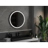 Mexen Esso beleuchteter Badezimmerspiegel, rund 80 cm, LED 6000K, Antibeschlag, schwarzer Rahmen - 9825-080-080-611-70