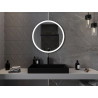 Mexen Esso beleuchteter Badezimmerspiegel, rund 80 cm, LED 6000K, Antibeschlag, schwarzer Rahmen - 9825-080-080-611-70