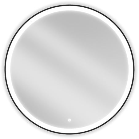 Mexen Esso Badezimmer-Spiegel beleuchtet, rund 90 cm, LED 6000K, Antibeschlag, schwarzer Rahmen - 9825-090-090-611-70
