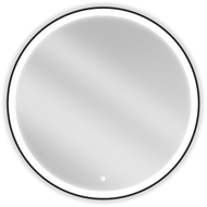 Mexen Esso Badezimmer-Spiegel beleuchtet, rund 90 cm, LED 6000K, Antibeschlag, schwarzer Rahmen - 9825-090-090-611-70