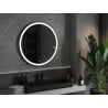 Mexen Esso Badezimmer-Spiegel beleuchtet, rund 90 cm, LED 6000K, Antibeschlag, schwarzer Rahmen - 9825-090-090-611-70