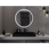 Mexen Esso beleuchteter Badezimmerspiegel, rund 90 cm, LED 6000K, Antibeschlag, schwarzer Rahmen - 9825-090-090-611-70