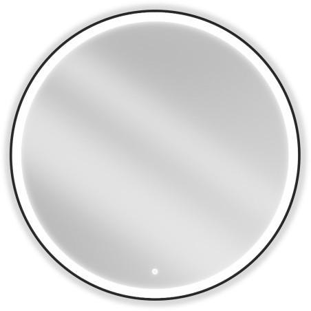 Mexen Esso beleuchteter Badezimmerspiegel, rund 100 cm, LED 6000K, Antifog, schwarzer Rahmen - 9825-100-100-611-70
