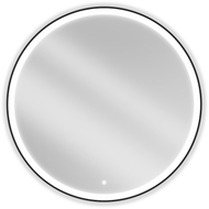Mexen Esso beleuchteter Badezimmerspiegel, rund 100 cm, LED 6000K, Antifog, schwarzer Rahmen - 9825-100-100-611-70