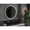 Mexen Esso beleuchteter Badezimmerspiegel, rund 100 cm, LED 6000K, Antifog, schwarzer Rahmen - 9825-100-100-611-70
