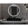 Mexen Esso beleuchteter Badezimmerspiegel, rund 100 cm, LED 6000K, Antifog, schwarzer Rahmen - 9825-100-100-611-70