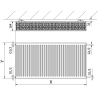 Mexen C33 Plattenheizkörper 400 x 1600 mm, Seitenanschluss, 2702 W, Anthrazit - W433-040-160-66