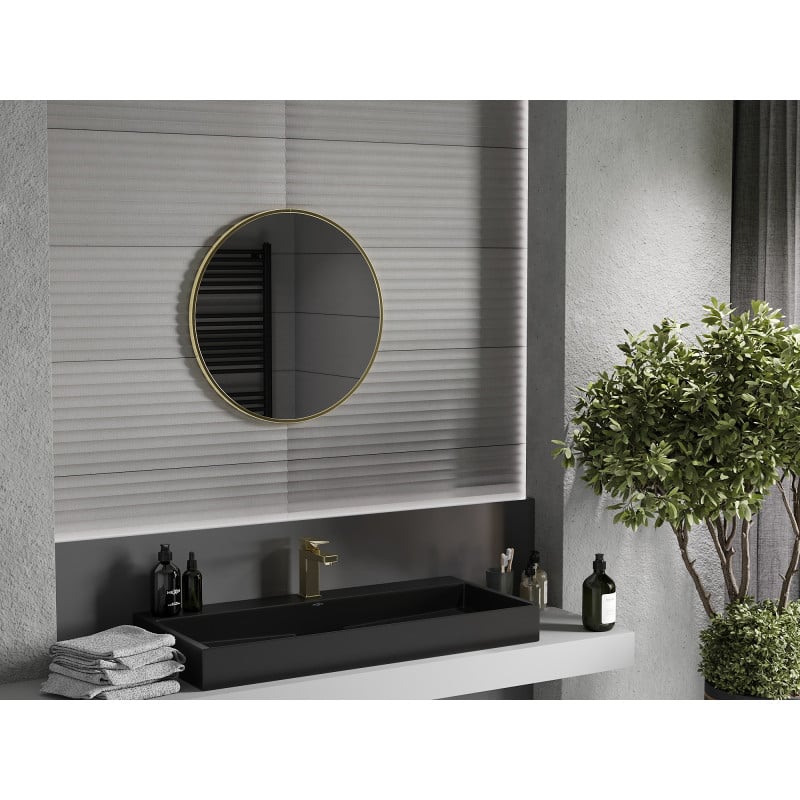 Mexen Loft rundes Badezimmer-Spiegel 60 cm, goldener Rahmen - 9850-060-060-000-50