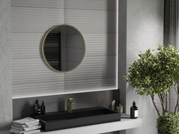 Mexen Loft rundes Badezimmer-Spiegel 60 cm, goldener Rahmen - 9850-060-060-000-50