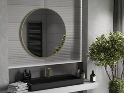 Mexen Loft rundes Badezimmerspiegel 90 cm, goldener Rahmen - 9850-090-090-000-50