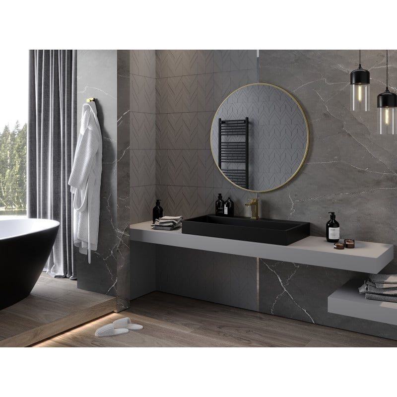 Mexen Loft Rundes Badezimmer Spiegel 95 cm, goldener Rahmen - 9850-095-095-000-50