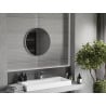 Mexen Loft rundes Badezimmerspiegel 60 cm, Inox-Rahmen - 9850-060-060-000-10