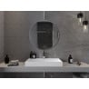 Mexen Loft Badezimmerspiegel rund 80 cm, Edelstahlrahmen - 9850-080-080-000-10