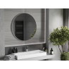 Mexen Loft Rundes Badezimmerspiegel 90 cm, Edelstahlrahmen - 9850-090-090-000-10
