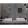 Mexen Loft rundes Badezimmerspiegel 40 cm, weißer Rahmen - 9850-040-040-000-20