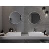 Mexen Loft rundes Badezimmerspiegel 60 cm, weißer Rahmen - 9850-060-060-000-20