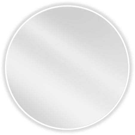 Mexen Loft rundes Badezimmer-Spiegel 80 cm, weißer Rahmen - 9850-080-080-000-20