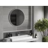 Mexen Loft rundes Badezimmer-Spiegel 80 cm, weißer Rahmen - 9850-080-080-000-20