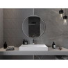 Mexen Loft Rundes Badezimmerspiegel 80 cm, weißer Rahmen - 9850-080-080-000-20
