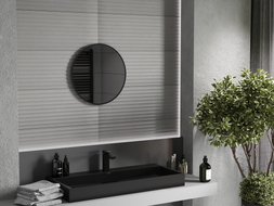 Mexen Loft Badezimmer-Spiegel rund 45 cm, schwarzer Rahmen - 9850-045-045-000-70