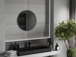 Mexen Loft rundes Badezimmerspiegel 60 cm, schwarzer Rahmen - 9850-060-060-000-70