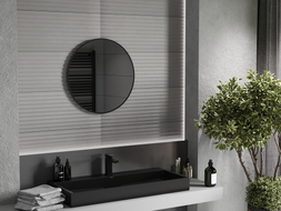 Mexen Loft runder Badezimmerspiegel 65 cm, schwarzer Rahmen - 9850-065-065-000-70