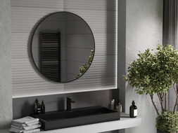 Mexen Loft rundes Badezimmerspiegel 90 cm, schwarzer Rahmen - 9850-090-090-000-70