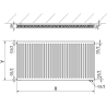 Mexen CV11 Plattenheizkörper 300 x 2600 mm, unterer Anschluss, 1271 W, Anthrazit - W611-030-260-66